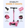 image:imagebesrey Scooter for Kids Age 310 3 Wheel BatteryFree Lightup ScooterPink